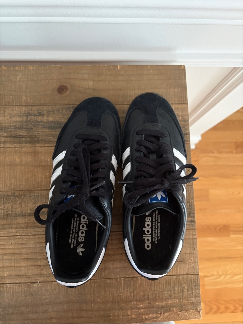 adidas Black Sneakers with White Stripes